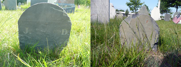 front and back of footstone