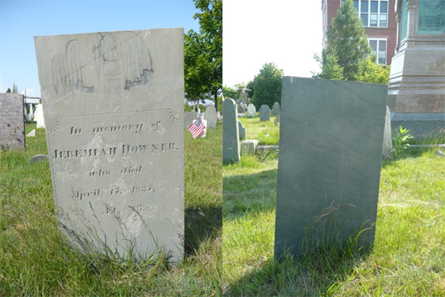 front and back of headstone