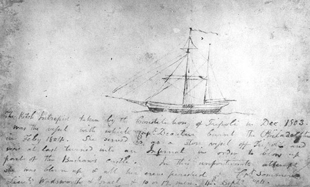 The Intrepid sketch by midshipman William Lewis