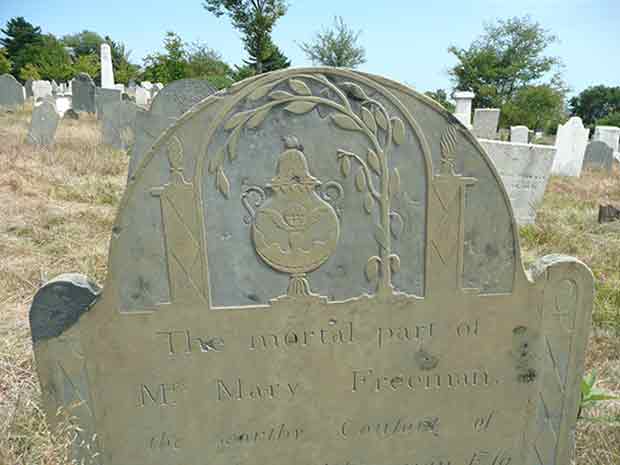 Mary Freeman's slate grave stone
