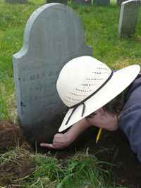 martha reading gravestone