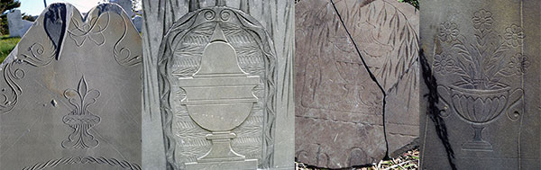 Decorative Headstone Carvings by Bartlett Adams