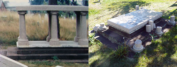 Webster Tomb Before vs. Now Decrepit