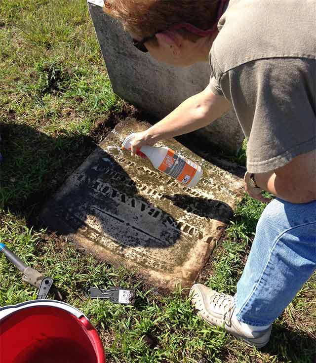 Bannatyne headstone getting washed