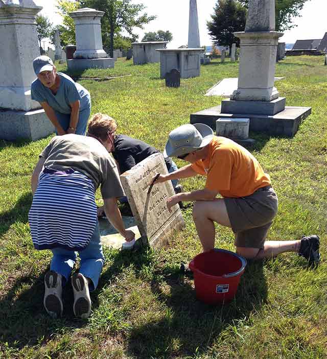 Bannatyne headstone getting lots of attention