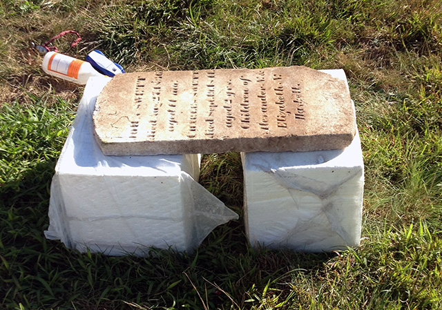 stone on foam blocks