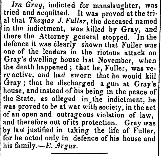 screenshot of newspaper clipping: Ira Gray