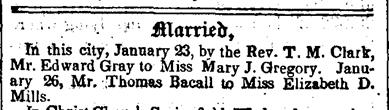 screenshot of newspaper clipping: Married