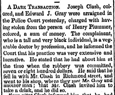screenshot of newspaper clipping: A Dark Transaction