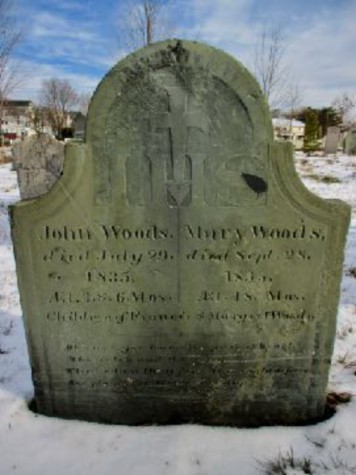 Slate headstone for John and Mary Woods