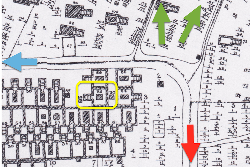 detail map of Eastern Cemetery tombs