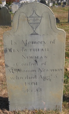 Bethiah Newman slate headstone